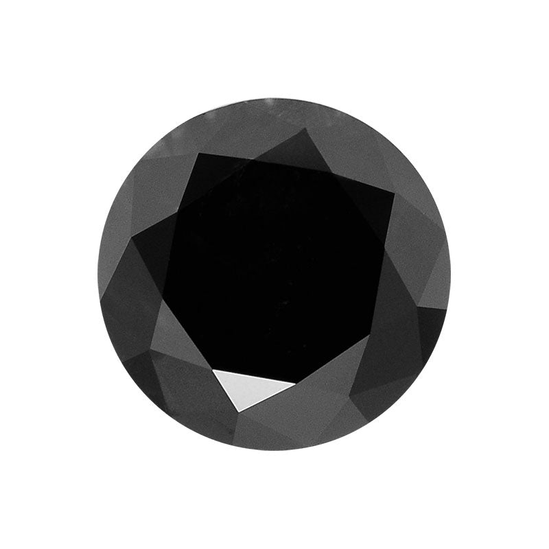 3 Ct Round Cut Loose Black Diamond For Sale