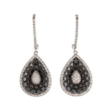 Shop 3.50 Ct Round Cut Black and White Diamond Drop Earrings