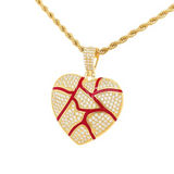 1.40 Ct Round Cut Pave Set Heart Broken Design Lab Diamond Pendant