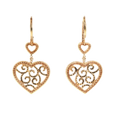 Shop 3 Carat Heart Design Black & White Diamond Drop Earrings
