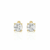 1 Ct Round Prong Setting Diamond Stud Earrings In Rose Gold Yellow