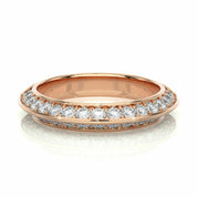 0.76 Ct Knife Edge Round Cut Diamond Eternity Wedding Band