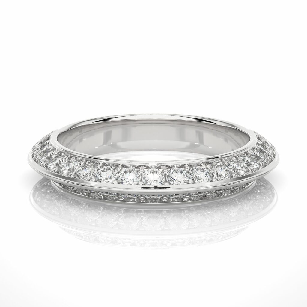 0.76 Ct Knife Edge Round Cut Diamond Eternity Wedding Band
