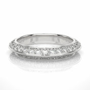 0.76 Ct Knife Edge Round Cut Diamond Eternity Wedding Band