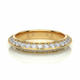 0.76 Ct Knife Edge Round Cut Diamond Eternity Wedding Band