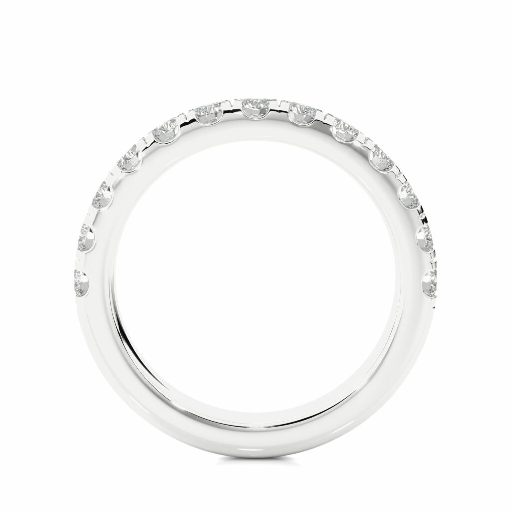 1.01 Ct Round Cut Prong Setting Diamond Eternity Band In White Gold Eternity Wedding Rings