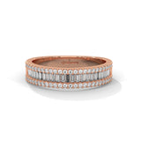 1.01 Ct Baguette Lab Diamond Wedding Band Rose Gold