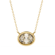 1 Ct oval lab diamond bezel Set necklace
