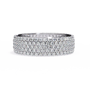 1.01 Carat Round Cut 5 Row Diamond Wedding Band In Rose Gold 950 Platinum Natural Dimaond