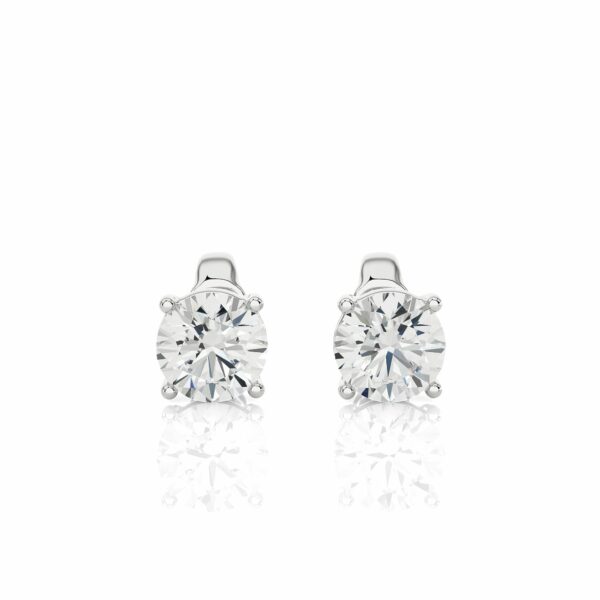 1.05 Ct Solitaire Prong Setting Diamond Stud Earrings In Rose Gold White