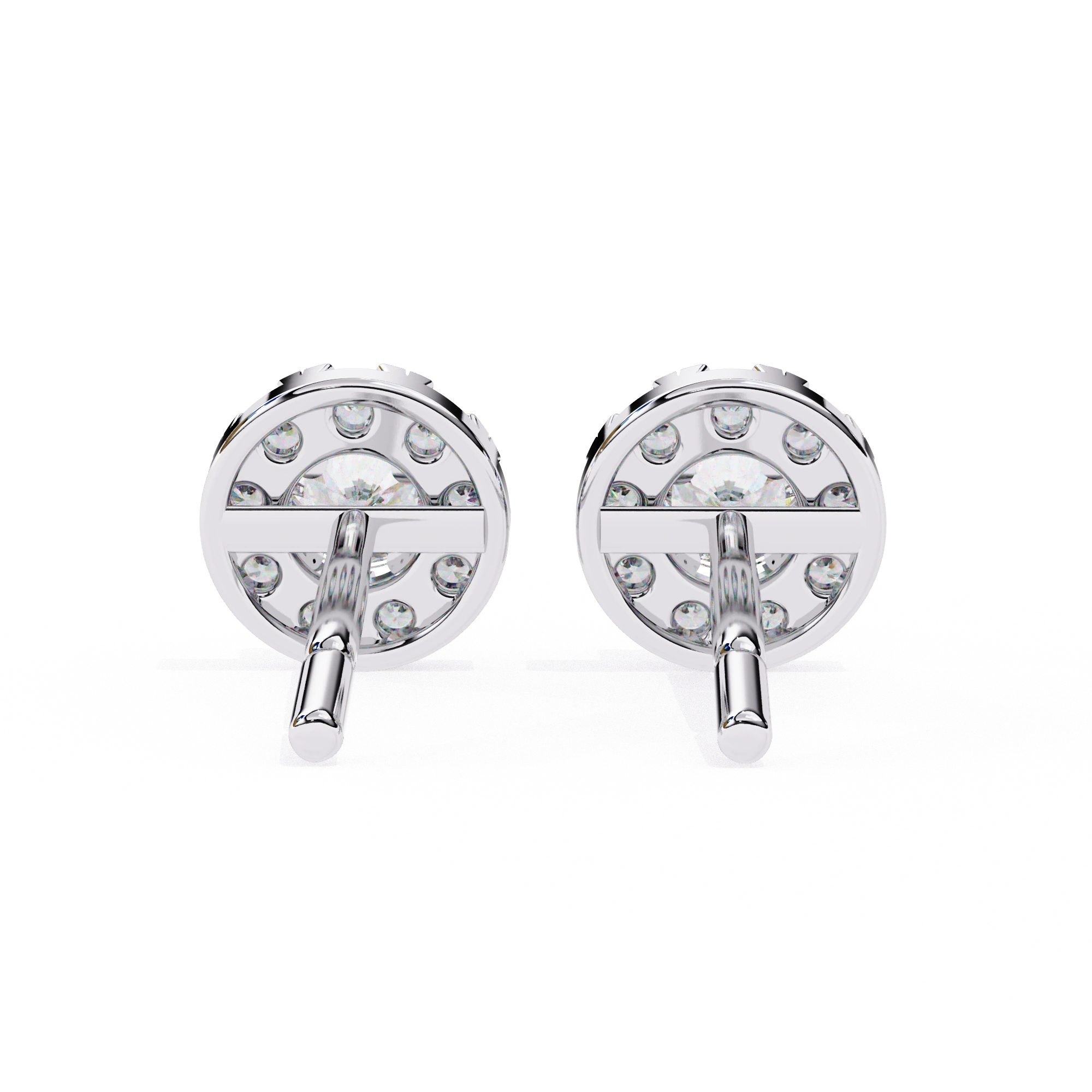 1.06 Carat Diamond Earrings Studs Womens with Halo Design