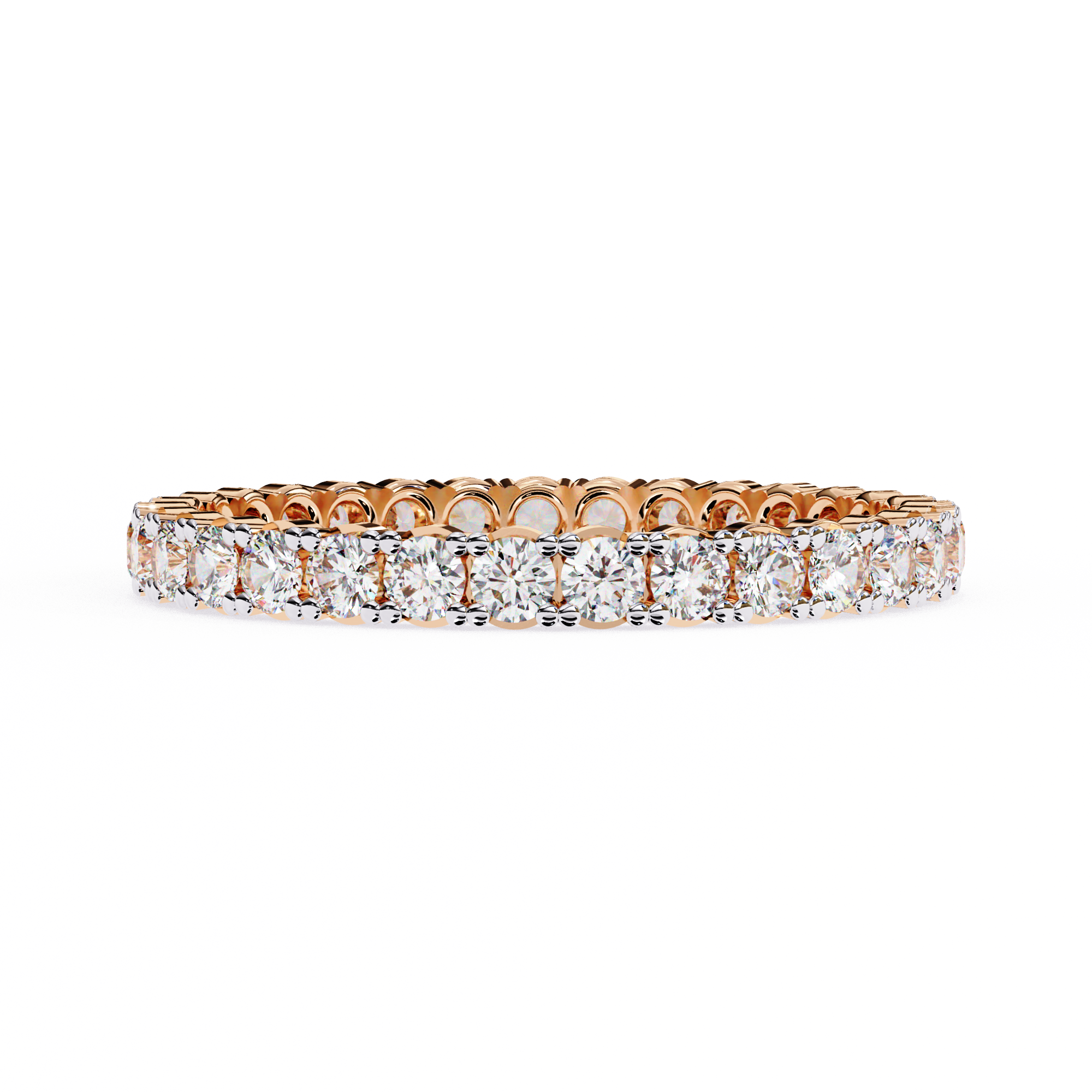 1.09 Carat Round Shape Diamond Eternity Wedding Band In White Gold 18K Rose Gold Natural Diamond Eternity Wedding Rings