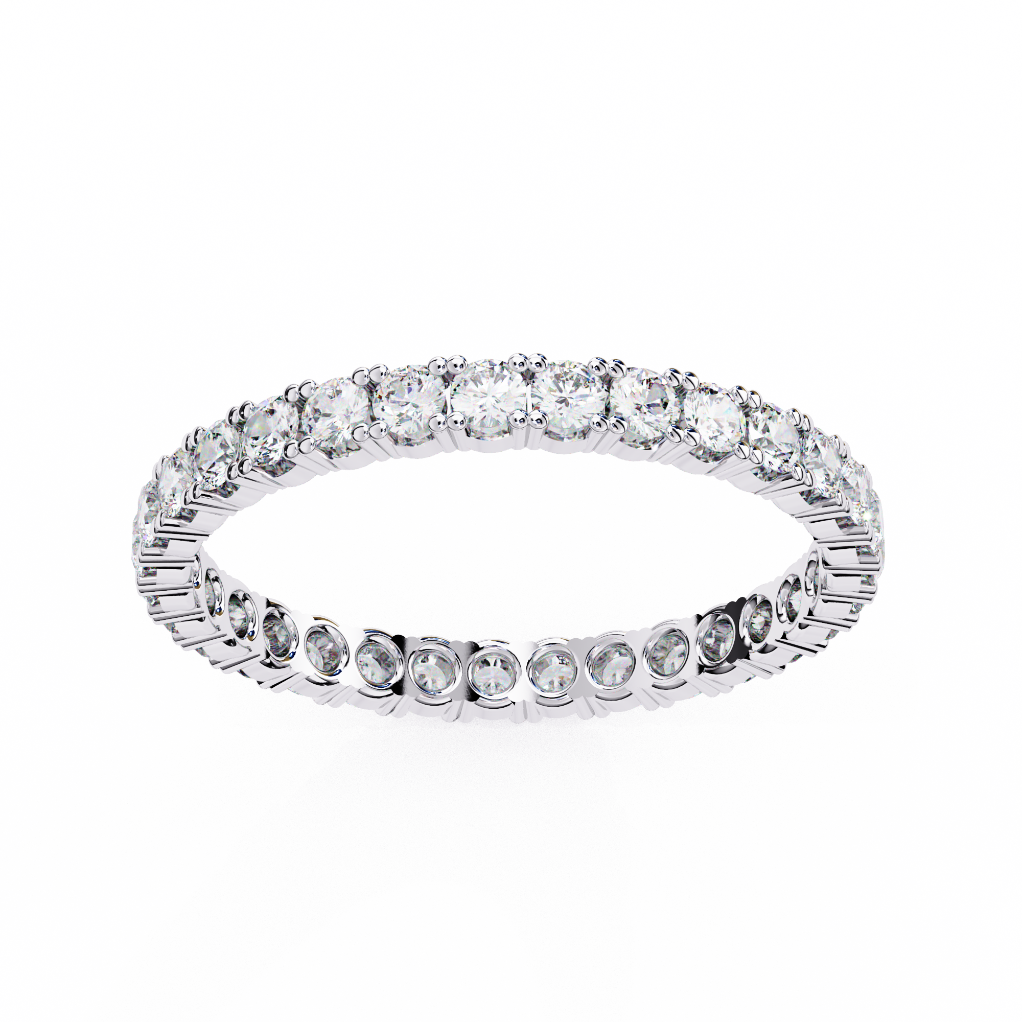 1.09 Carat Round Shape Diamond Eternity Wedding Band In White Gold Eternity Wedding Rings
