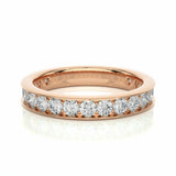 1.31 Carat Round Cut Channel Set Half Eternity Diamond Wedding Band