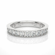 1.31 Carat Round Cut Channel Set Half Eternity Diamond Wedding Band 950 Platinum Natural Diamond