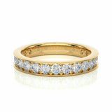 1.31 Carat Round Cut Channel Set Half Eternity Diamond Wedding Band