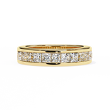 1.10 Ct Princess Cut Half Eternity Diamond Wedding Band In White Gold