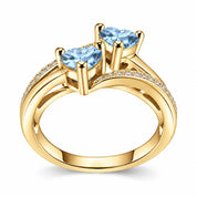 1.12 Carat Double Heart Bypass Diamond Ring
