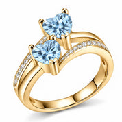 1.12 Carat Double Heart Bypass Diamond Ring