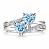 1.12 Carat Double Heart Bypass Diamond Ring