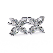 1.12 Carat Diamond Earrings Studs Floral Marquise Cluster Design 950 Platinum Natural Diamond