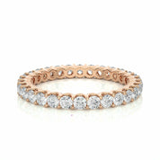1.20 Ct Round Cut Prong Set Lab Diamond Eternity Wedding Band In White Gold Rose