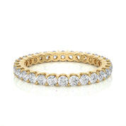 1.20 Ct Round Cut Prong Set Lab Diamond Eternity Wedding Band In White Gold Yellow