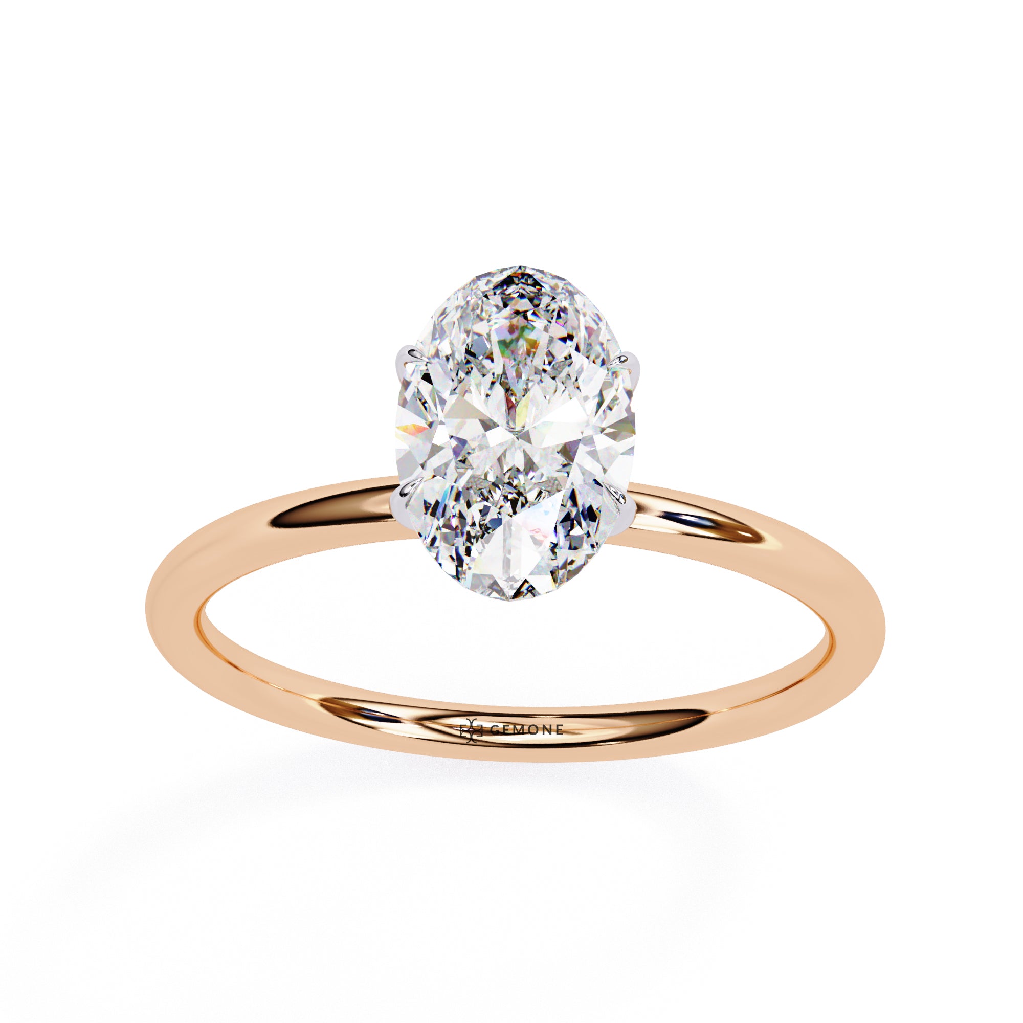 1.20 Carat Oval Cut Dual Tone Solitaire Engagement Ring