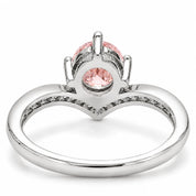 1.21 Carat Fancy Pink Round Cut Diamond Curve Ring