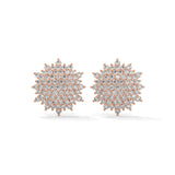 1.24 Carat Diamond Earrings Studs in White Gold Floral Design