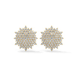 1.24 Carat Diamond Earrings Studs in White Gold Floral Design
