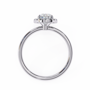Oval Cut Halo Lab Grown Diamond Ring With Sleek Band Lab Diamond Engagement Rings