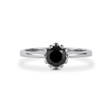 1.25 Ct Round Cut Solitaire Black Diamond Ring