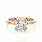 1.35 Ct Princess Cut Prong Set Solitaire Lab Diamond Engagement Ring In White Gold Rose Lab Diamond Engagement Rings