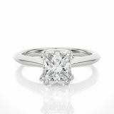 Princess Double Prong Solitaire Lab Created Diamond Engagement Ring