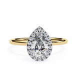 2.19 Carat Pear Cut Halo Lab Grown Diamond Engagement Ring