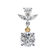 1.45 Carat Diamond Drop Earrings Floral Marquise Dangle Design