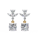 1.45 Carat Diamond Drop Earrings Floral Marquise Dangle Design
