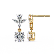 1.45 Carat Diamond Drop Earrings Floral Marquise Dangle Design