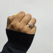 1.38 Carat Emerald Shape Five Stone Lab Diamond Ring
