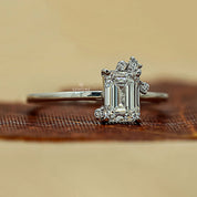 1.38 Carat Emerald Shape Five Stone Lab Diamond Ring