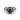 Front view of white gold ring with a round black center stone, surrounded by intricate black accents and detailed metalwork.