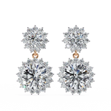 1.52 Carat Diamond Drop Earrings With Floral Cluster Design