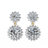 1.52 Carat Diamond Drop Earrings With Floral Cluster Design