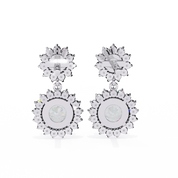 1.52 Carat Diamond Drop Earrings With Floral Cluster Design