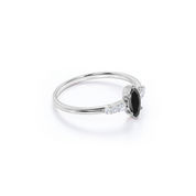 1.50 Ct Marquise Cut Black Diamond Engagement Ring Black Diamond Engagement Ring
