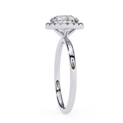 1.87 Carat Round Halo Lab Diamond Ring with Plain Band Lab Diamond Engagement Rings