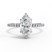 1.70 Ct Marquise Hidden Halo Lab Diamond Engagement Ring