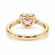 Back View Of 1.72 Carat Fancy Pink Heart Cut 3 Stone Diamond Ring