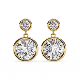 1.84 Carat Diamond Drop Earrings with Double Halo Design
